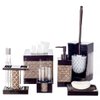 Creative Scents Brown Toilet Brush with Holder Set - Bathroom Toilet Bowl Brush and Holder - Decorative Toilet Cleaner Brush - Good Grip Toilet Bowl Scrubber (Dahlia Style)