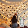 MZD8391 Dimmable 50 Battery-Powered Photo String Lights with Remote Control for Hanging Pictures, Cards, Memos - Warm White