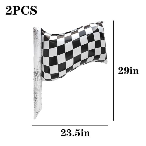 GOTPASS Checkered Flag Balloons Race Car Theme Party Supplies Black and White Racing Balloons Baby Shower Boys Birthday Party Decorations