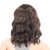 SWACC 15 Inch Short Curly Wavy Hair Wig Medium Length Synthetic Colorful Cosplay Daily Party Wig for Women with Wig Cap (Dark Brown)