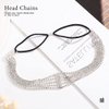 Jeairts Rhinestone Head Chain Forehead Bridal Headband Elastic Crystal Hair Band Halloween Prom Hair Jewelry for Women (1-Silver)