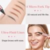 Magic Eyebrow Pencil, Waterproof Microblading Eyebrow Pen 4 Fork Tip Tattoo Pencil,Waterproof Eyebrow Pencil, Easily Create Natural-Looking Brows, Smudge-proof, Up to 24HR Wear (Light Brown)