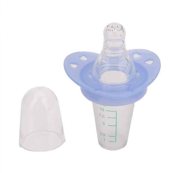 Infant Pacifier Feeder, 10ml Silicone Removable Baby Liquid Dispenser, Nipple Type Baby Feeder with Capacity Scale for Home Travel, 3.3 x 2.4inch