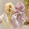 Likeggoad 5 Pcs Bow Elastic Hair Ties,Ribbon Hair Scrunchies,Mixed Floral Bowknot Hair Ties,Elegant Hair Scarf Scrunchies Short Ribbon Ponytail Holders for Women/Girls