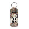 Gearider Mandala Cow Print Stylish Chapstick Holder Keychain, Lip Balm Protective Case