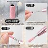SALVMARY Sanding Bands for Nail Drill with 3.1MM Mandrel Bit Set, 120 Medium Grit Small Nail Files Sanding Band for Acrylic Nails Gel Manicure and Pedicure 50 Pcs, Pink