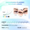 NAGARAKU Natural Brown Color Eyelash Extensions 0.07mm C curl 7-15mm Mix Tray Individual Lashes Classic Faux Mink Volume 20 rows Soft Eyelash Supplies