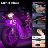 Nilight 12PCS Motorcycle RGB Led Light Kit Waterproof Multi Color Atmosphere Neon Accent Light APP and Remote Control Underbody Light Strips for Harley Davidson Honda Kawasaki Suzuki