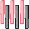 6 Pieces Hair Cutting Comb Professional Styling Comb Barber Styling Hair Comb Clipper Cutting Comb for Stylists and Barbers (Black, Pink)