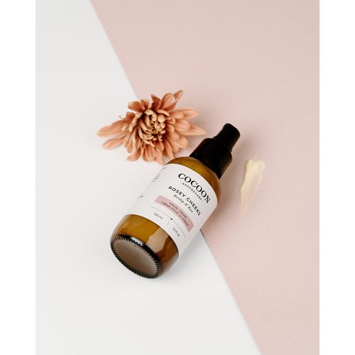 COCOON APOTHECARY Rosey Cheeks Facial Cream, Ecocert Cosmos Natural, Maintain Hydration, Sensitive/Dry/Normal Skin, Matte Finish, Rosehip Oil, Avocado Oil, Shea Butter, 3.3 fl oz