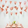 Rose Gold Party Decorations Metallic Fabric Triangle Pennant Banner Blush Pink Flag Bunting Garland for Wedding Birthday Anniversary Bridal Shower Engagement Graduation Hen Party Decorations Supplies