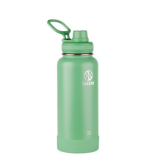 Takeya Actives 32 oz Vacuum Insulated Stainless Steel Water Bottle with Spout Lid, Premium Quality, Mint