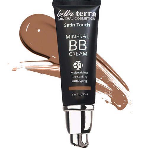 Bellaterra Cosmetics BB Cream, Tinted Moisturizer, Mineral Foundation, All Shades 1.69oz - Dark Tan 107