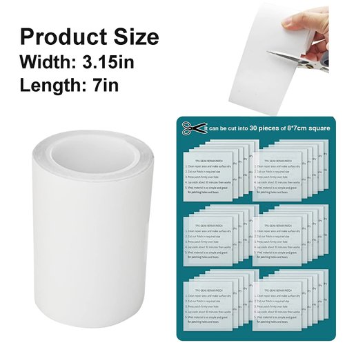 Clear Inflatable Patch Repair kit 7ft a Roll Strong Adhesive TPU Air Mattress Patch Kit, Tear Patch kit for Bounce House Air Bed Swimming Ring Above Ground Vinyl Pool Inflatable Tube Pool Floats