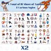 192 PCS Baseball Temporary Tattoos Stickers, Baseball Party Favors Supplies Sport Baseball Birthday Party Decorations for Kids Boys Girls Classroom Rewards, 16 Sheets