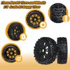 RC Station 1/8 Scale RC Buggy Tires 17mm Hex RC Wheels and Tires PreGlued 17mm Hex 1/8 RC Buggy Tires and Wheels with Foam Inserts, for Arrma Typhon 6S 3S Talion 6S, Team Losi 8IGHT, HPI 4PCS