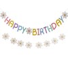 Happy Birthday Banner Little Daisy Banner for Kids Adults Birthday Party Decorations (Macaron+White)