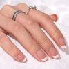 BTArtbox Press on Gel Nails - 30Pcs Salon Like French Tip Short Nails, No Fade, Seamless Glue on Nails for Nail Art Manicure