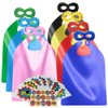 ADJOY Superhero Capes and Masks for Kids Birthday Party 7 Sets - DIY Dress Up Costumes - Bluk Pack (Mixed Color)