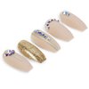 Ardell Nail Addict Premium Artificial Nail Set, Nude Jeweled Coffin Shaped With Gold Accents, 24 Press On Nails, Glue On Nails For An Easy Manicure