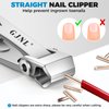 Toenail Clippers for Men Seniors Thick Nails - Popular No Splash Nail Clippers with Catcher & 17mm Wide Open Straight Toenail Clippers, Mess Free Self Collecting Nail Cutter w Catching Storage