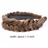 BOBIYA Wide Chunky Plaited Braided Headband Hair Band Synthetic Braid Hairpieces with Teeth Piano Two Tone Colors Accessories for Women Girl (W-Claybank)