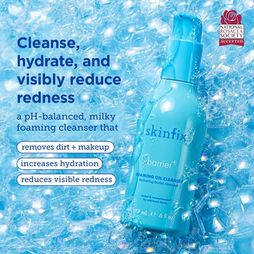 Skinfix Barrier+ Foaming Oil Cleanser: Gently Removes Dirt and Makeup, Reduces Visible Redness, Doesn’t Strip Skin Lipids, 6 Fl Oz