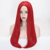 Red Wig for Women Girls Cosplay Sally, Alacos 60CM Long Straight Red Wig for Sally Costume, Red Cosplay Wig with a Free Wig Cap Perfect for Halloween Christmas Costume Show