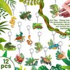 Lcnjscgo Reptile Party Favors 12 PCS Acrylic Reptile Themed Key Chains Alligator Lizard Gecko Snake Turtle Snail Frog Chameleon Reptile Party Supplies Decorations Jungle Gift Classroom Prize for Kids