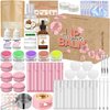 BRIPATI DIY Lip Balm Making Kit, Lip Balm Kit for Adults Lip Gloss Kit to Make Your Own Lip Balm with Natural Beeswax, Lip Base Oil, Essential Oil, Empty Lip Balm Tubes Jars, Moisturizing Lip Balm Kit