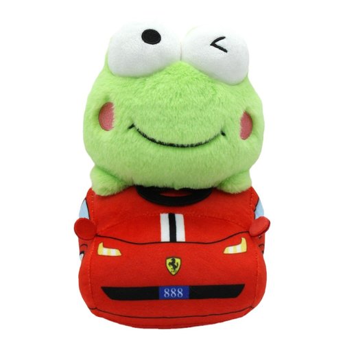 Kawaii Keroppi Plush Doll 10''/25cm, Cartoon Cross-Dressing Frog Car Stuffed Toy, Soft Anime Plush Pillow Doll, Cute Birthday Party Favors for Kids Children Girls Fans Collectibles Home Decor, Green