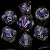 ARUOHHA DND Resin Dice Dragon Eye Dice Liquid Core Dice Set Purple Sharp Edged Dice Set with Gift Box, Dungeons and Dragons Polyhedral D&D Dice Role Playing Game D and D Dice Set D20 D12 D10 D8 D6 D4