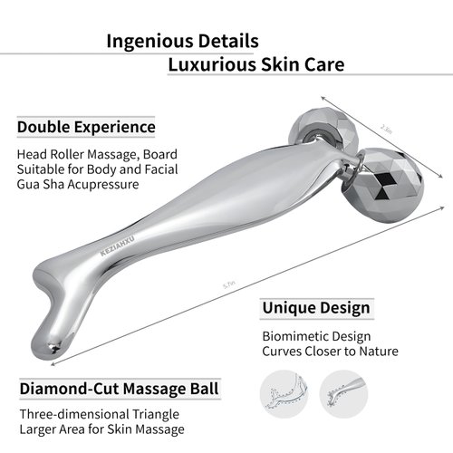 KEZIAHXU Face Roller Skin Care, Facial Massage Roller Gua Sha Tool 2-in-1, Skin Care Roller for Face Neck Body, Reduce Puffiness Remove Wrinkles,Gift For Women.