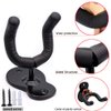 Guitar Wall Mount Hanger 2 Pack Hook Acoustic Electric Bass Guitar Wall Hanger Black Metal Guitar Holder