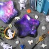 Whaline 40Pcs Galaxy Space Party Paper Plates Star Shaped Disposable Plates 4 Designs Decorative Tableware for Party Supplies Table Decor, 7.1 Inch