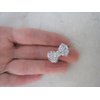 Generic Two small tiny sparkle silver bow crystal hair pin clip barrettes fine hair