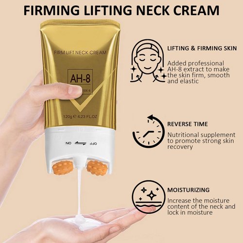 PEAQ SKIN, PEAQ Neck Firming Cream, PEAQ AH-8 Firming Lifting Neck Cream with Roller, Lifting Loose Skin, Smooths Wrinkles & Moisturizing Skin Care (2)