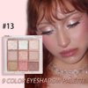 9Colors Glitter Eyeshadow Palette,Pink White Gold Glitter Shimmer Sparkly Eye Shadow Palette Makeup,Warm Pastel Eyeshadows Palette Long Lasting Waterproof Naturing-Looking Women Girls Eye Shadow
