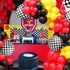 Race Car Balloon Arch Garland Kit, Red Yellow Black Balloon Arch Kit, Race Car Balloons Race Car Theme Party Decorations, Red Yellow and Black Balloon Arch For Boys Birthday Race Car Party Supplies