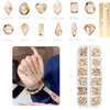 qiipii 120Pcs Golden Nail Rhinestones Champagne Gold 12 Shapes Big Gems Flatback Rhinestones K9 Glass Stones Nail Art Diamonds Crystals jewels Nail Charms for Arylic Nails Face Eyes Makeup DIY Crafts