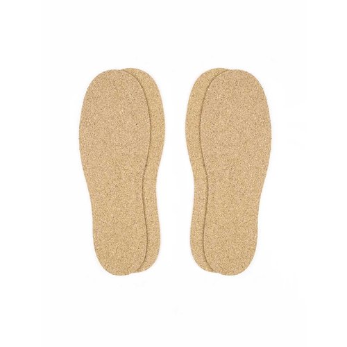 Cork Insoles for Men and Women - 2.5mm Thick | Durable Shoe Inserts, Made with Natural Cork | Shock Absorption, Odor and Moisture Control | Light Weight & Thin Cork Shoe Insoles | 2 Pair Pack