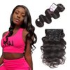 20 Inch Seamless Clip In Hair Extensions Human Hair Wavy Clip Ins, Hair Clip Ins for Black Women Human Hair,Real Hair Extensions Natural Invisible Natural Black Color 7pcs/Set 100gram