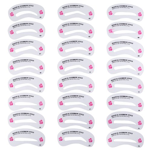 24 Styles Eyebrow Stencils, Eyebrow Shaper Sticker Kit, Reusable Eyebrow Template, DIY Makeup Beauty Tools for Beginners & Professionals (Pack of 24)