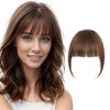 Ishua Clip in Bangs, Real Human Hair Bangs Hairpieces Wig, Bangs Hair Clips for Women (Medium Brown)