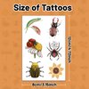 24 Sheets Insect Temporary Tattoos Bug Themed Party Favors, Birthday Decorations, and Classroom Rewards for Kids