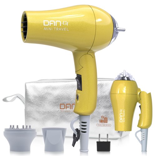 Mini Portable Hair Dryer 1200W, Travel-Friendly, Dual Voltage 125/250V, 2 Speed Settings, Foldabl...