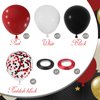 NEBURORA 60 Pcs Red Black White Confetti Balloons with Ribbons 12inch Balloon Garland Arch Kit for Birthday Wedding Graduation Celebrations Party Decoration