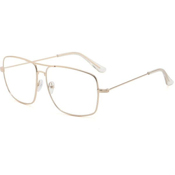 D Lolylad Non Prescription Glasses - Classic Square Clear Lens Metal Frame for Men Women