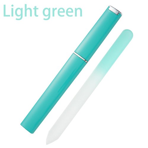 Glass Nail File Set of 4, Nail File Glass Comes with Storage Box, Crystal Nail Filer, Nano Glass File with case Glass Nail Files for Natural Nails (Light Green+Silver+Black+Sapphire Blue)