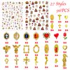 Gehaiwo 96PCS Gold Nail Charms for Acrylic Nails,Alloy Red Heart Cross Rose Flower Angel Frame Nail Decoration,Nail Art Rhinestone Nail Gems Nail Jewels Accessories for Nail Art Supplies DIY Nail